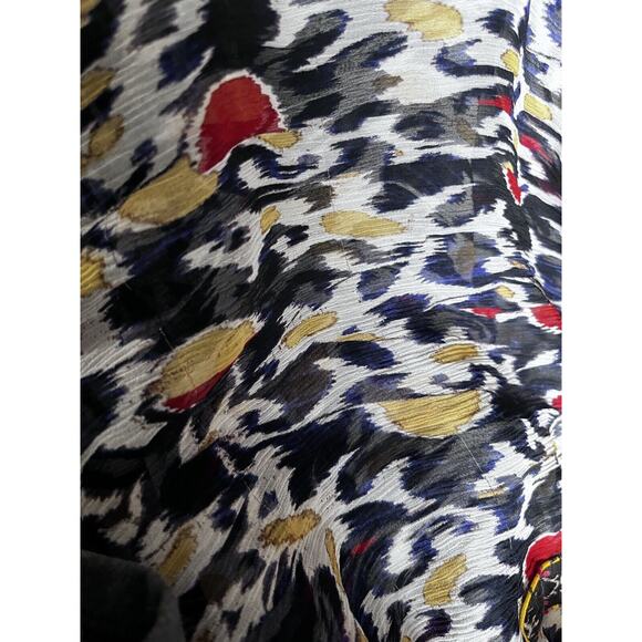 Isabel Marant Blouse Pilay Multi Printed Silk Sheer SZ 36/ US SM Long Sleeve Top - Picture 9 of 15